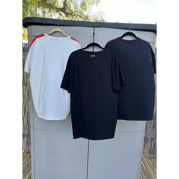 LOT OF 3 HUGO BOSS GRAPHIC T-SHIRTS STRIPED LOGO SZ L - Picture 11 of 16
